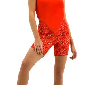 New Bike Shorts with Phone Pocket, 7" Inseam, Women's small Medium Red white & b